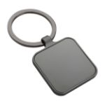 vierkante metalen sleutelhanger. custom made.