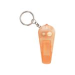 sleutelhanger met fluitje en led lampje. - oranje