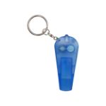 sleutelhanger met fluitje en led lampje. - blauw