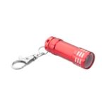 aluminium zaklamp met 3 led lampen en karabijnhaak - rood