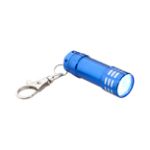 aluminium zaklamp met 3 led lampen en karabijnhaak - blauw