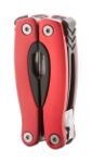 rvs multitool met 12 functies met polyester hoes. - rood