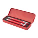 metalen balpen en vulpotlood (met 0,7 mm leads) - rood