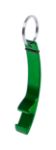 aluminium flesopener met sleutelhanger - groen