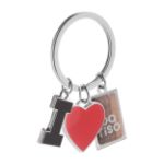 metalen sleutelhanger i love