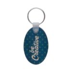 ovale, gelamineerde berkenhouten sleutelhanger.