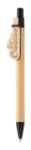 pen van recycled papier/houten clip blauwe inkt