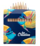12 kleurpotloodjes in doosje full colour bedrukt