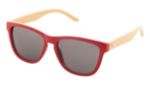 zonnebril met bamboe pootjes 400 uv bescherming - rood