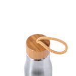 rvs drinkfles met bamboe deksel 600 ml dropu