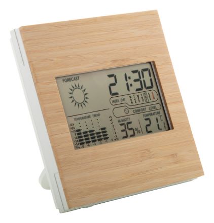 bamboe weerstation en digitale klok boocas