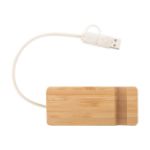 bamboe usb hub met 2 usb een 1 usb-c. usb 2.0