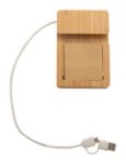 bamboe usb-hub met mobiele houder en sticky notes