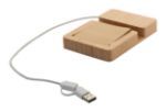 bamboe usb-hub met mobiele houder en sticky notes