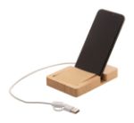 bamboe usb-hub met mobiele houder en sticky notes