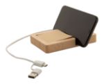 bamboe usb-hub met mobiele houder en sticky notes
