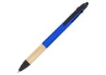 3-kleuren pen met bamboe grip blauwe inkt