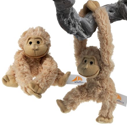 superzachte pluche gorilla, handen met klitteband