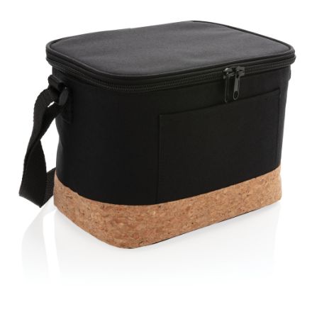 duo tone koeltas met kurkdetail - zwart