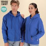 hooded met rits sweater organisch katoen xs-xxxl