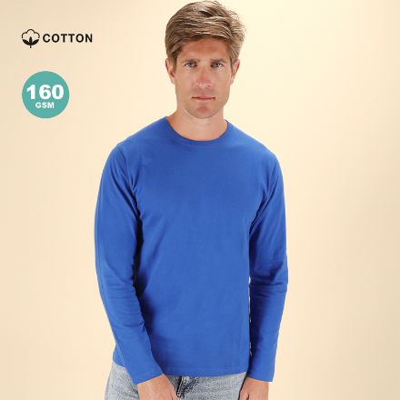 katoenen t-shirt lange mouw 160 g/m2 hawk s-xxxl