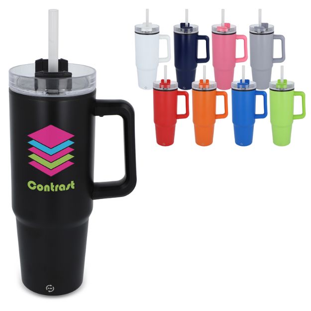 miami beker met handvat en rietje 800 ml