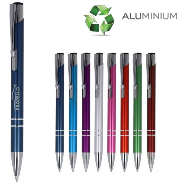 alicante mat recycled aluminium pen blauwe inkt