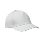 baseballcap met 5 panelen met klittebandsluiting - wit
