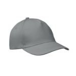 baseballcap met 5 panelen met klittebandsluiting - grijs