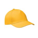 baseballcap met 5 panelen met klittebandsluiting - geel