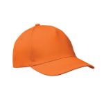 baseballcap met 5 panelen met klittebandsluiting - oranje