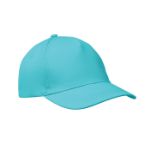 baseballcap met 5 panelen met klittebandsluiting - turquoise