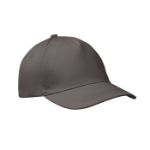 baseballcap met 5 panelen met klittebandsluiting - donkergrijs