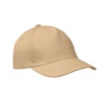 baseballcap met 5 panelen met klittebandsluiting - beige