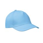 baseballcap met 5 panelen met klittebandsluiting - licht blauw
