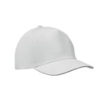 5 panelen baseballpet met klittebandsluiting - wit