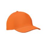 5 panelen baseballpet met klittebandsluiting - oranje