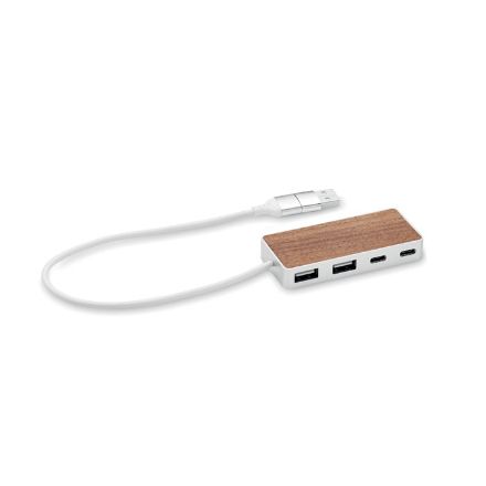 usb-hub 4 poorten kabel: 27,5 cm