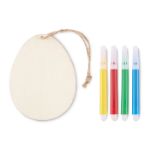 houten ei-schilder set met 4 markers eb jute koord