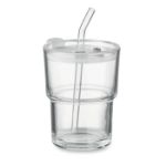 glazen beker met rietje 400 ml