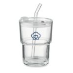glazen beker met rietje 400 ml