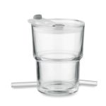 glazen beker met rietje 400 ml