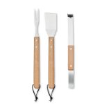 eikenhouten barbecueset in kraft doos met delsel