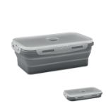 inklapbare siliconen lunchbox - grijs