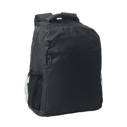 15 inch laptop rugzak voorvak met rits - zwart