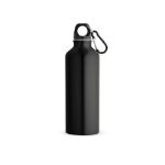 recycleerde aluminium fles met karabijnhaak 530 ml - zwart