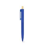 recyclede abs balpen met bamboe knop - blauw