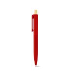 recyclede abs balpen met bamboe knop - rood