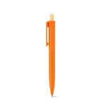 recyclede abs balpen met bamboe knop - oranje