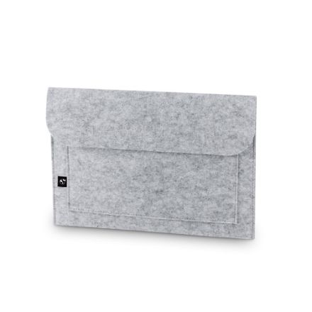 laptoptas van gerecycled vilt - grijs